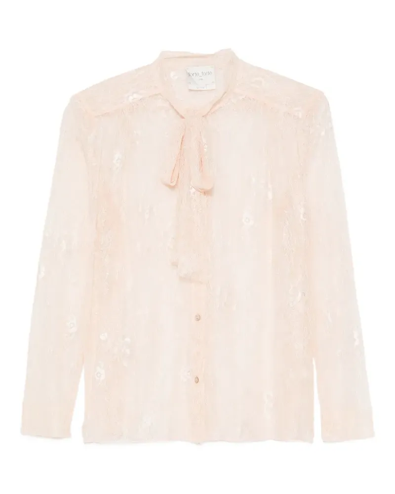 forte_forte Bestickte Bluse mit Pailletten - Rosa Rosa
