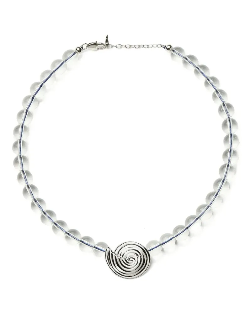 Missoma spiral-pendant beaded necklace - Silber Silber