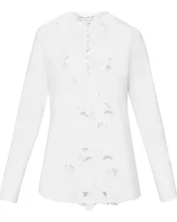 Oscar de la Renta Water Lily Bluse Weiß