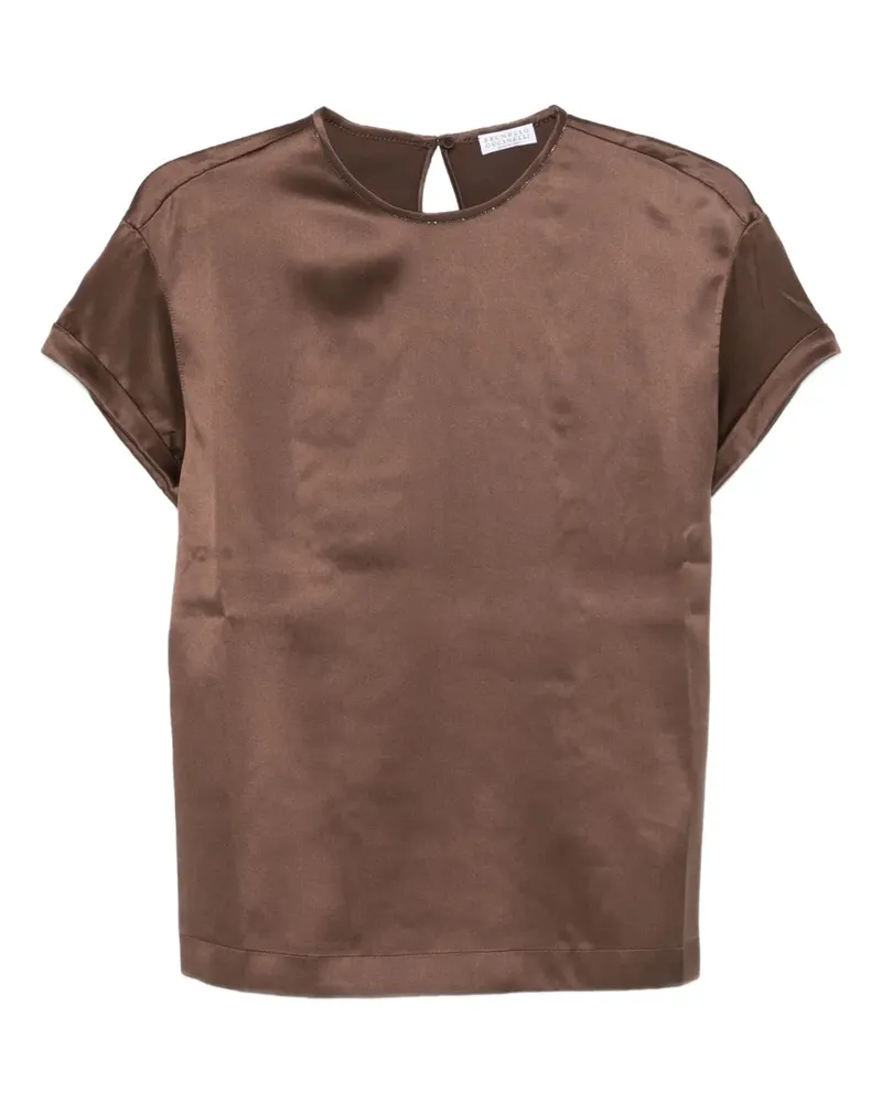 Brunello Cucinelli Bluse mit Kristallen - Braun Braun