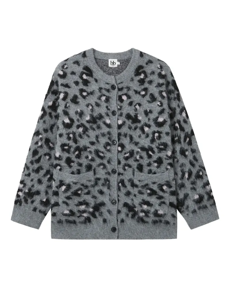 b+ab Cardigan mit Animal-Print - Grau Grau