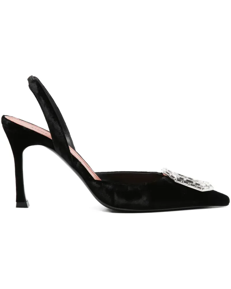 Amina Muaddi 90mm Camelia crystal-embellished slingback pumps - Schwarz Schwarz