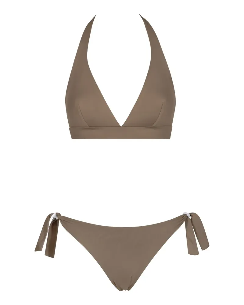 FISICO-Cristina Ferrari halterneck side-tie bikini - Nude Nude