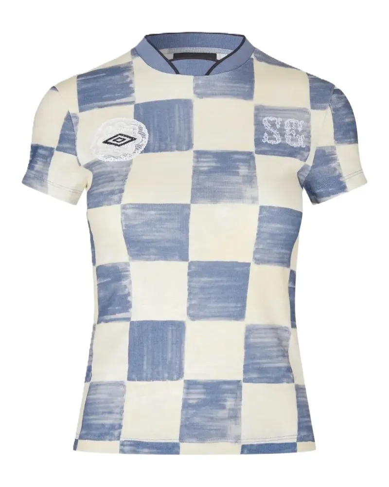 Stine Goya x Umbro T-Shirt mit Check-Print - Nude Nude
