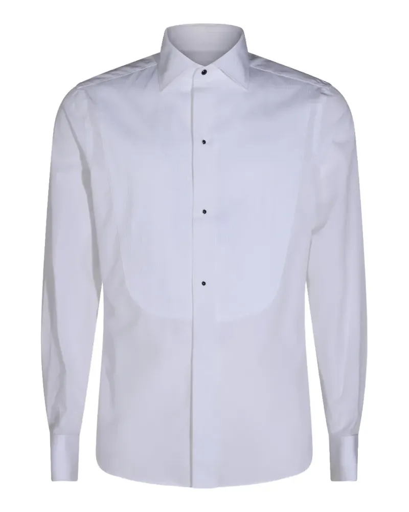 Canali pleated-bib shirt - Weiß Weiß