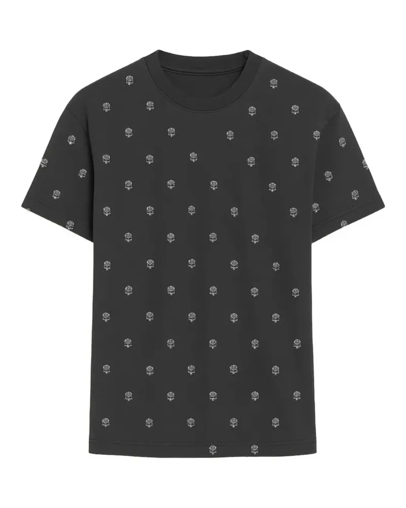 John Richmond floral-print T-shirt - Schwarz Schwarz