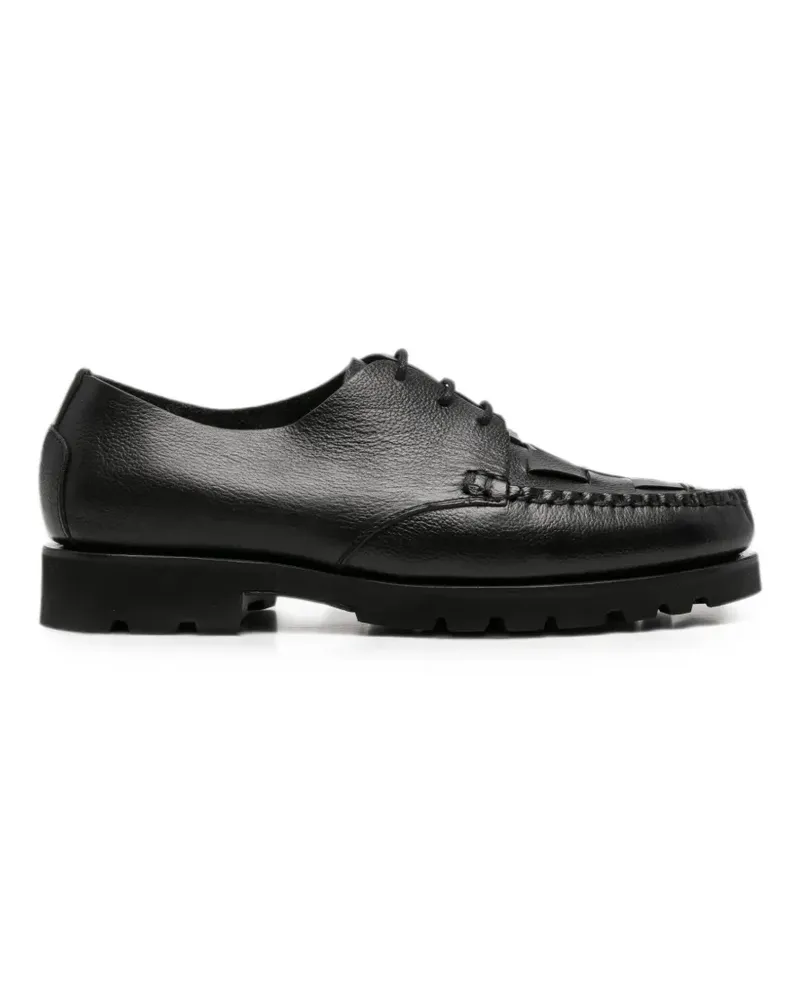 HEREU woven-panel lug-sole derby shoes - Schwarz Schwarz