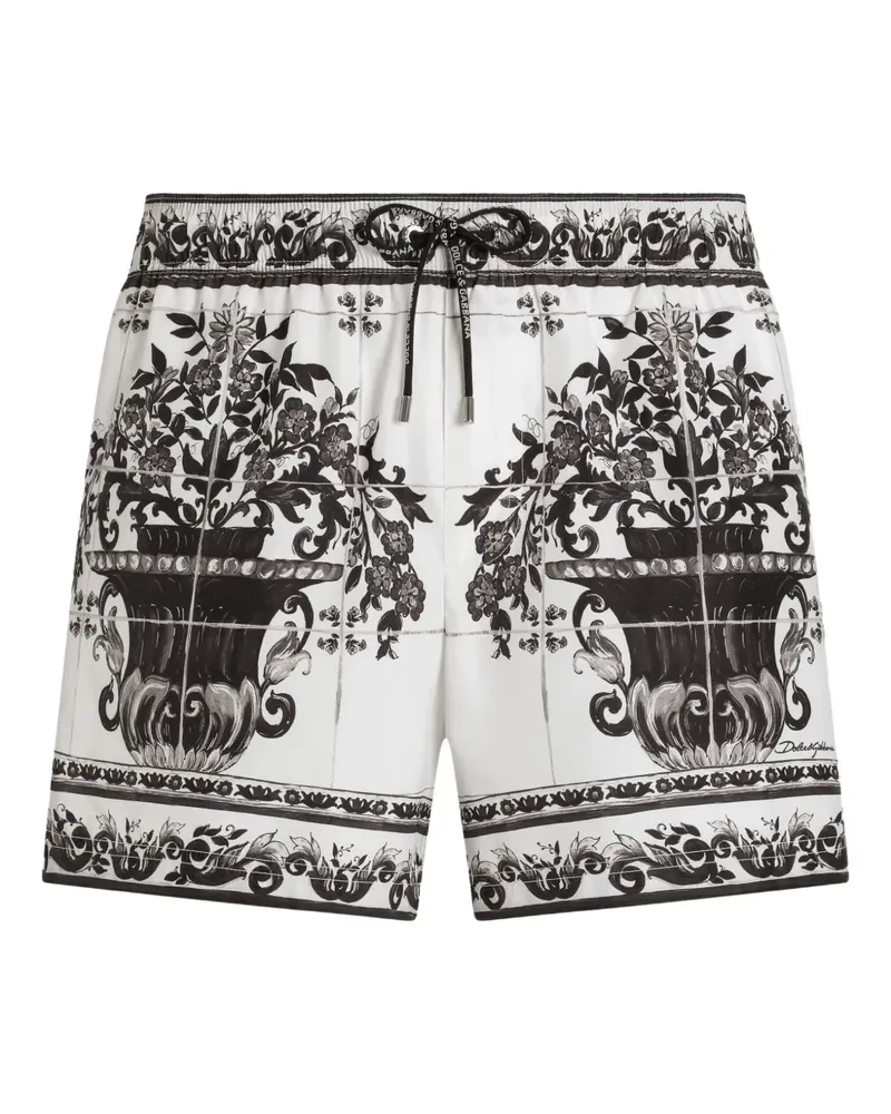 Dolce & Gabbana Badeshorts mit grafischem Print - Weiß Weiß