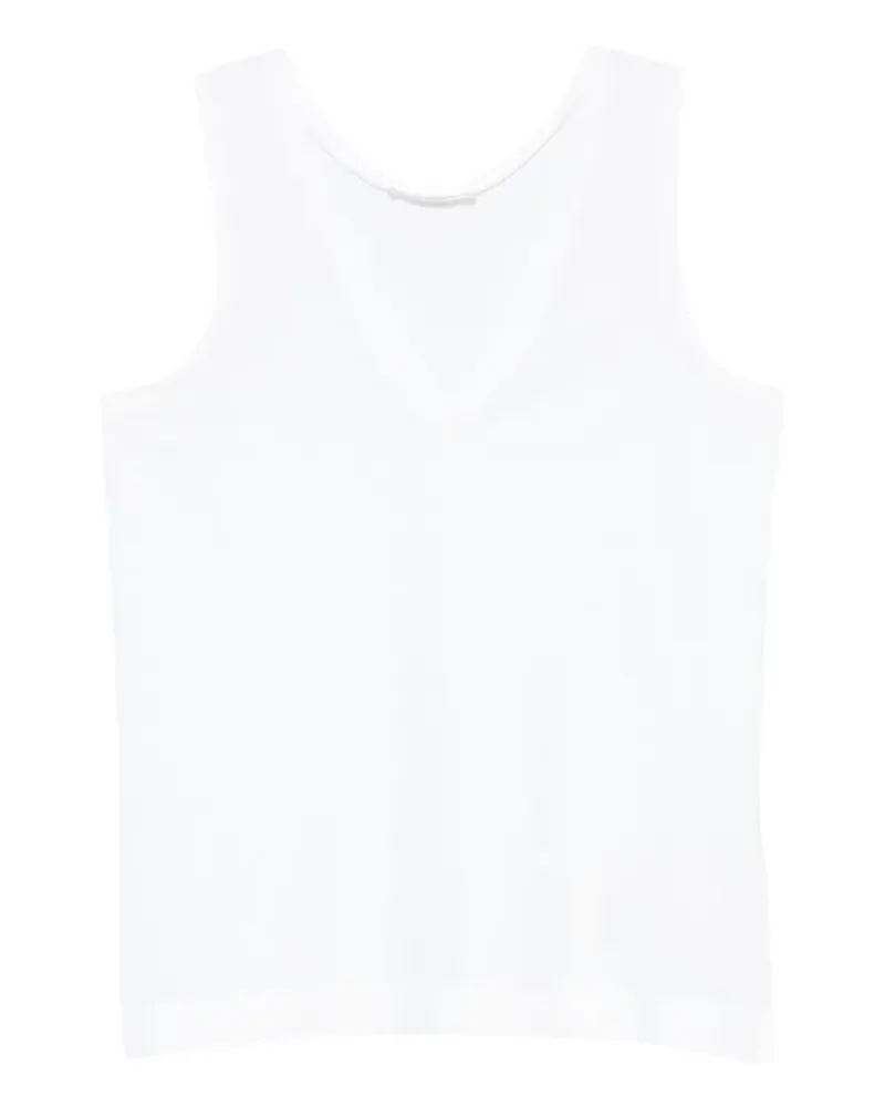 Zanone V-neck sleeveless top - Weiß Weiß