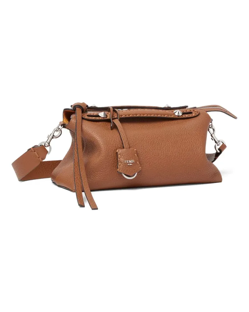 Fendi medium By The Way Selleria hand-sewn topstitches tote bag - Braun Braun