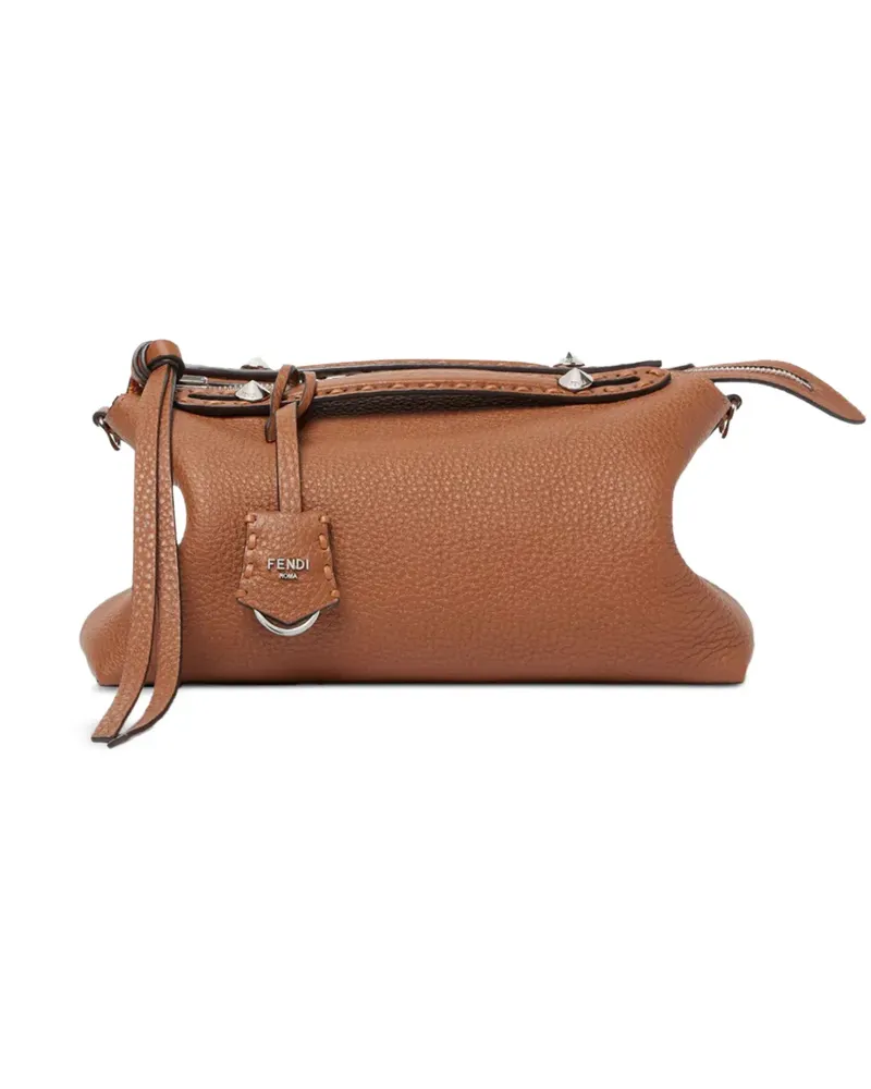Fendi medium By The Way Selleria hand-sewn topstitches tote bag - Braun Braun