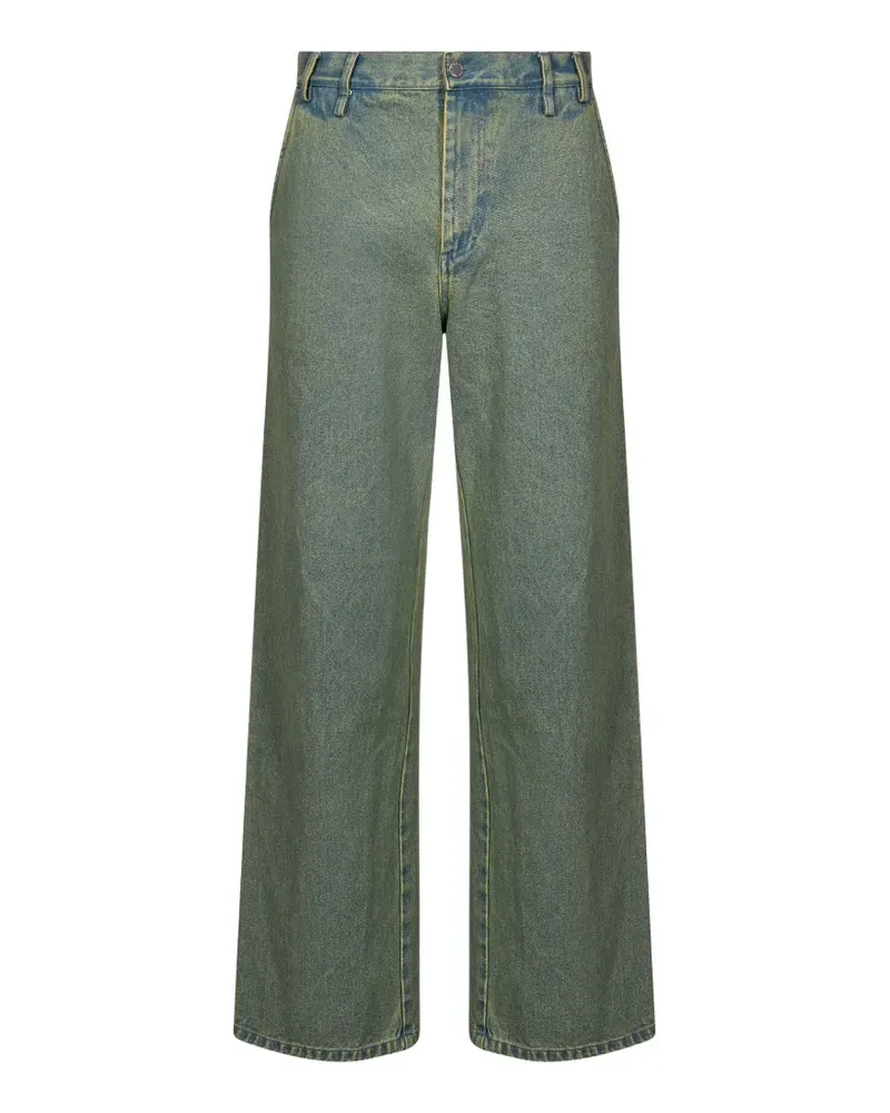 Song For The Mute Ausgeblichene Straight-Leg-Jeans - Blau Blau