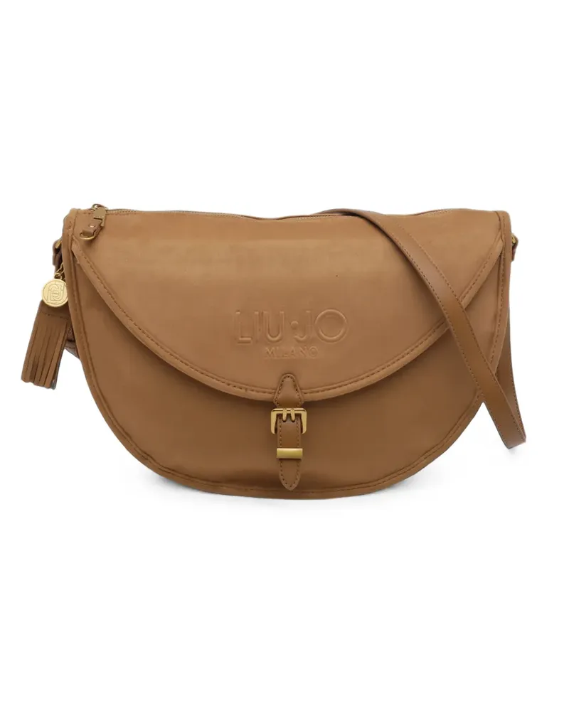 Liu Jo suede-effect buckle-detail crossbody bag - Nude Nude