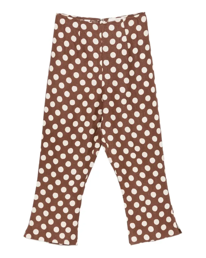 Faithfull The Brand Valeria polka-dot trousers - Braun Braun
