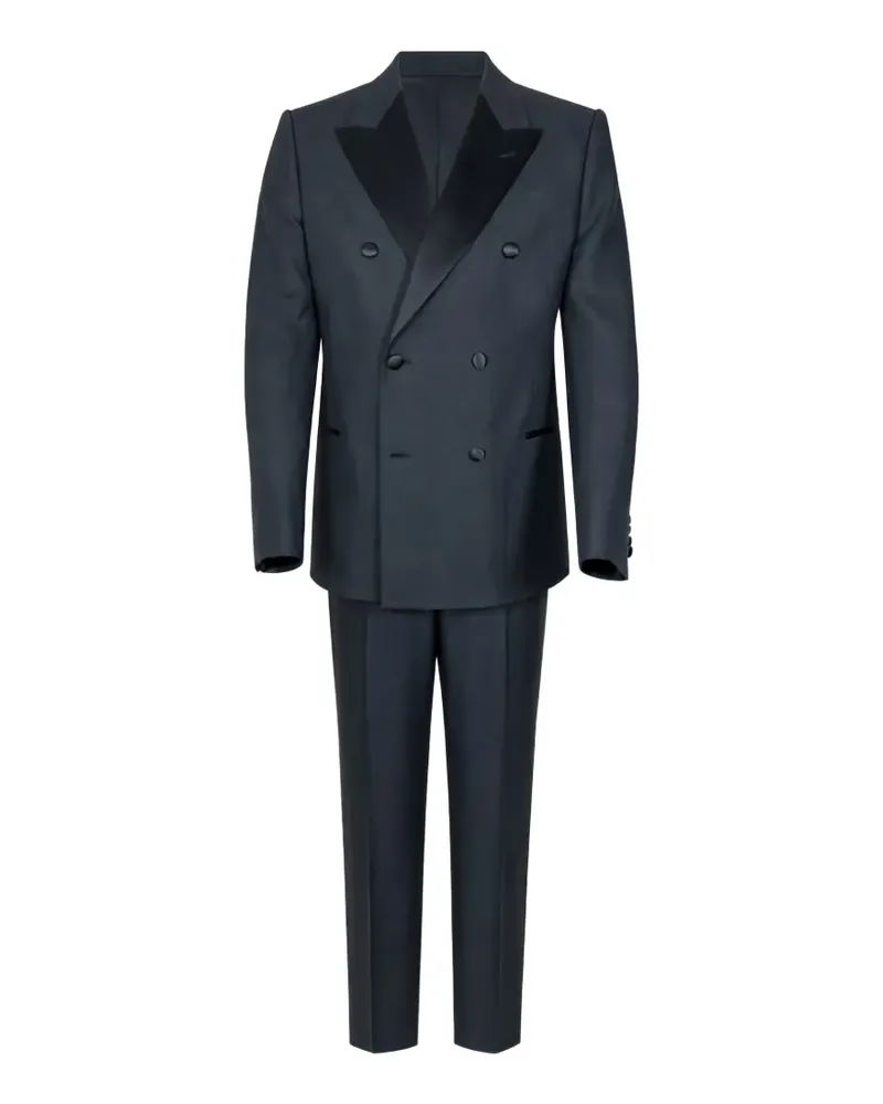 Giorgio Armani double-breasted peak-lapel suit - Blau Blau