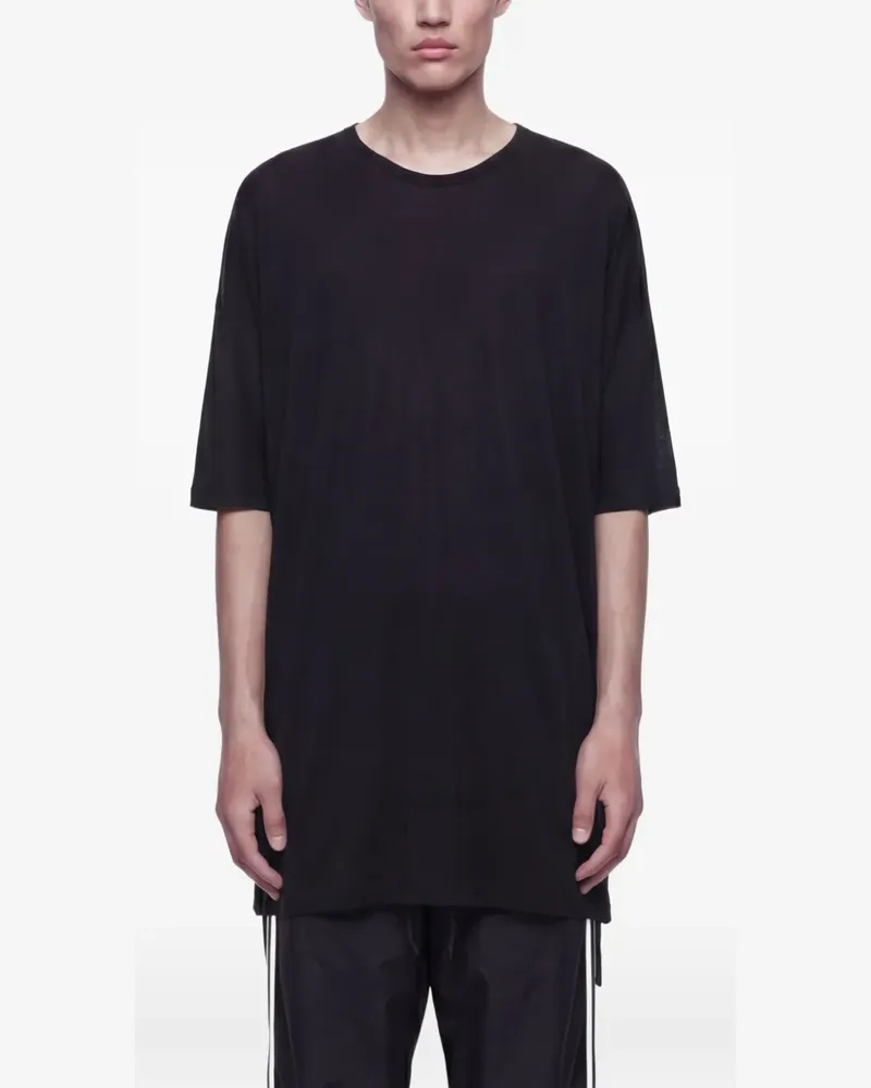 Yohji Yamamoto oversized short-sleeve T-shirt - Schwarz Schwarz