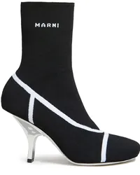 Marni Stiefeletten mit Intarsien-Logo Schwarz