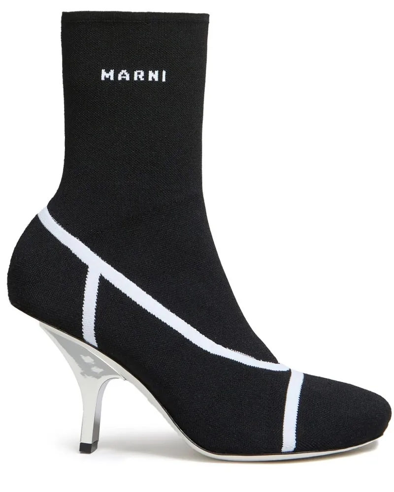 Marni Stiefeletten mit Intarsien-Logo - Schwarz Schwarz