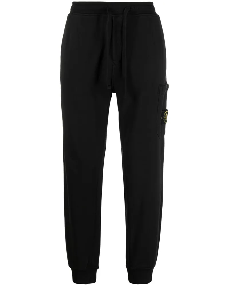 Stone Island Jogginghose mit Kompass-Patch - Schwarz Schwarz
