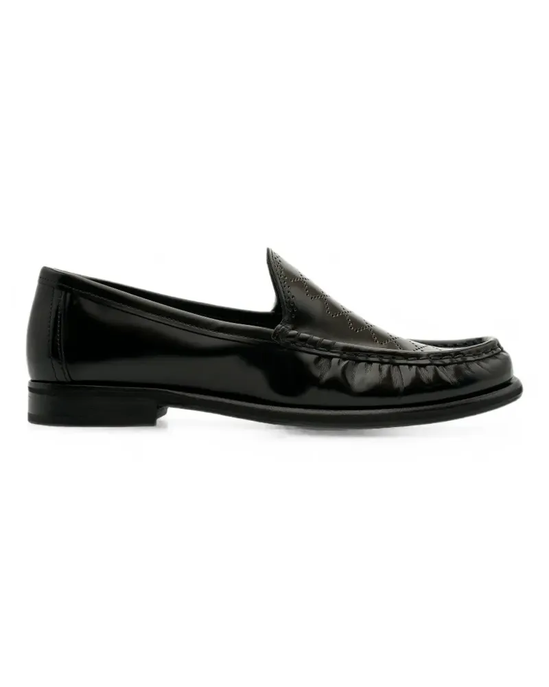 Lottusse Perforierte Lara Loafer - Schwarz Schwarz