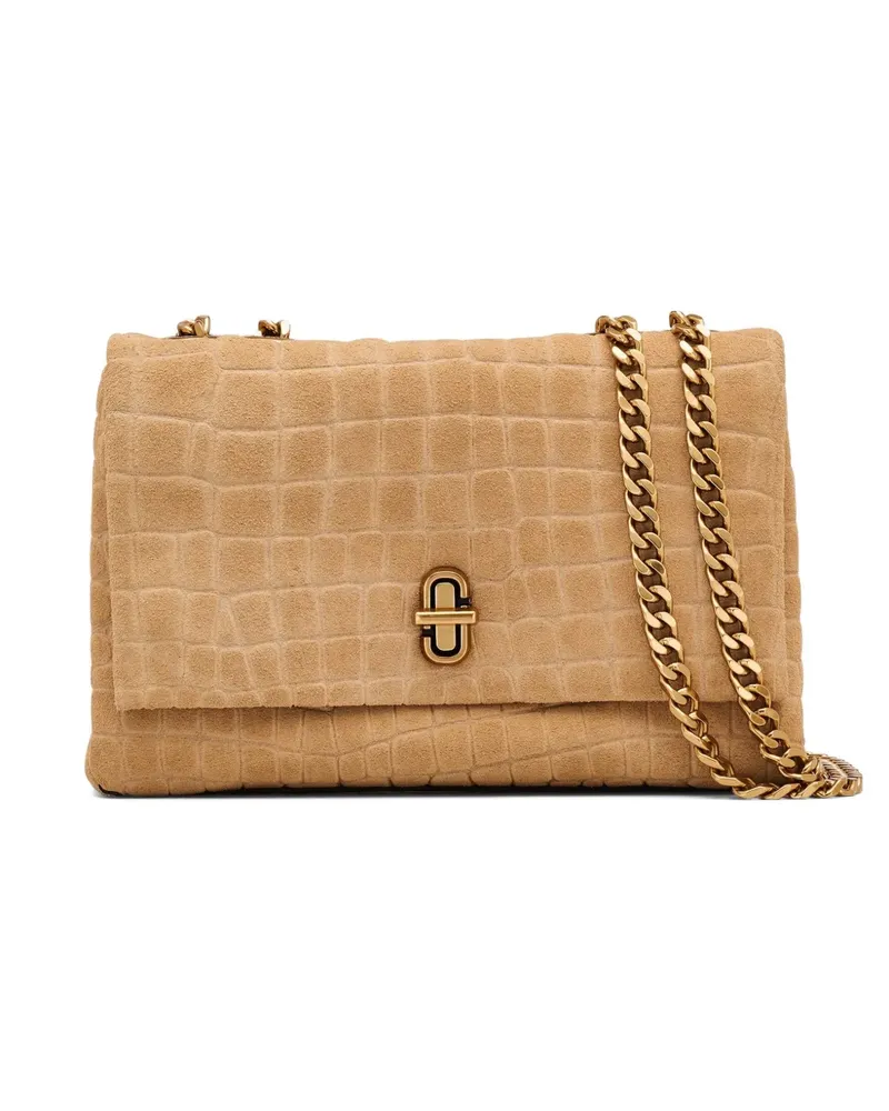 Marc Jacobs The Slim Croc Wildleder-Schultertasche mit Kette - Braun Braun