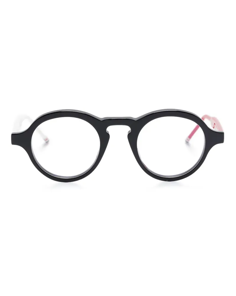 Thom Browne Brille mit rundem Gestell - Schwarz Schwarz