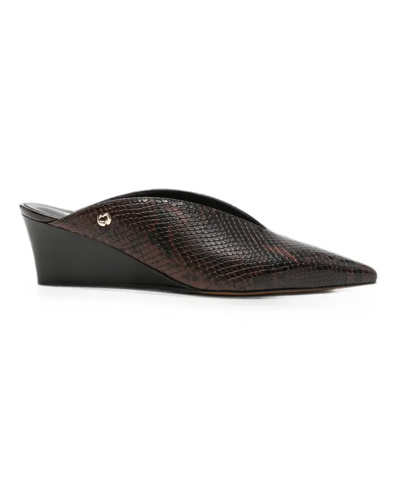 Maje Wedge-Mules mit Schlangenprint - Braun Braun