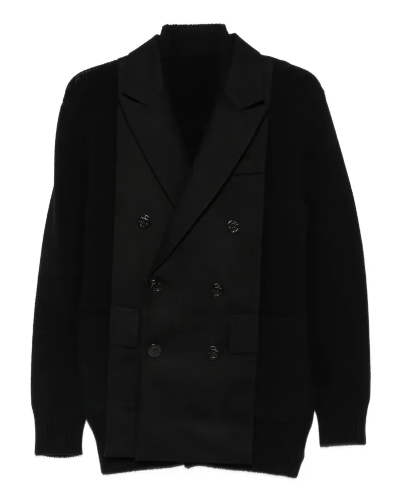 Sacai Doppelreihiger Cardigan - Schwarz Schwarz