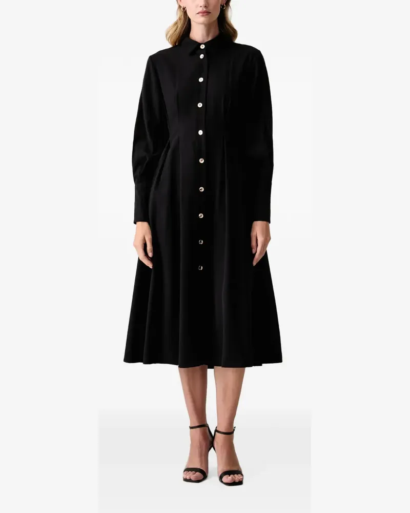 Fracomina Geknöpftes Hemdkleid - Schwarz Schwarz