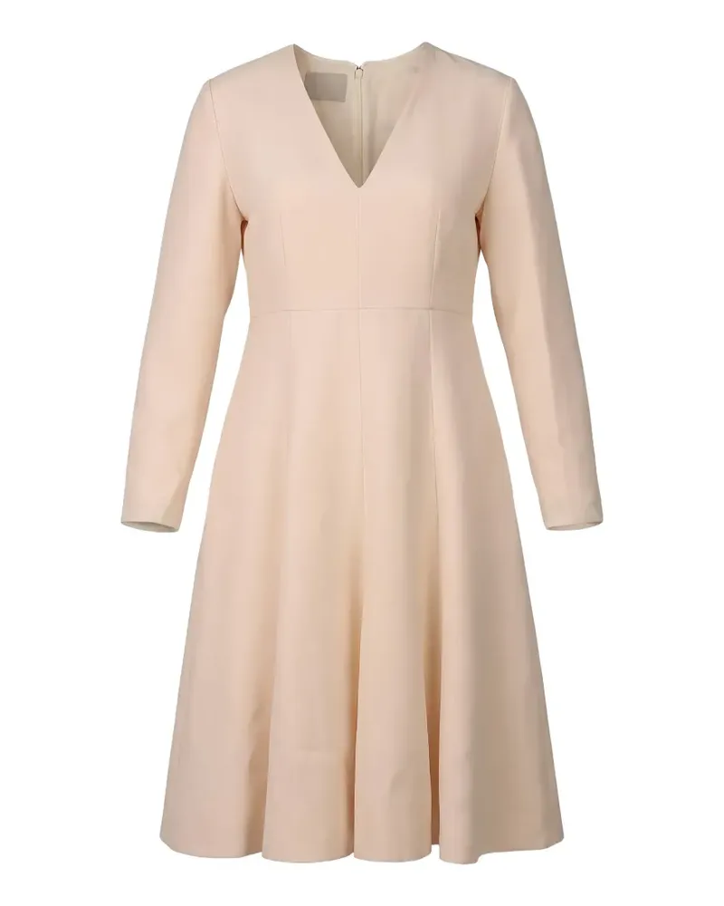 Valentino Garavani Langärmeliges Kleid mit V-Ausschnitt - Nude Nude