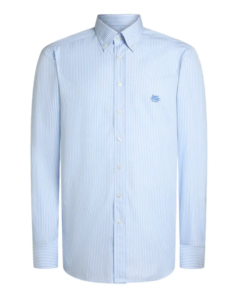 Etro striped embroidery shirt - Blau Blau