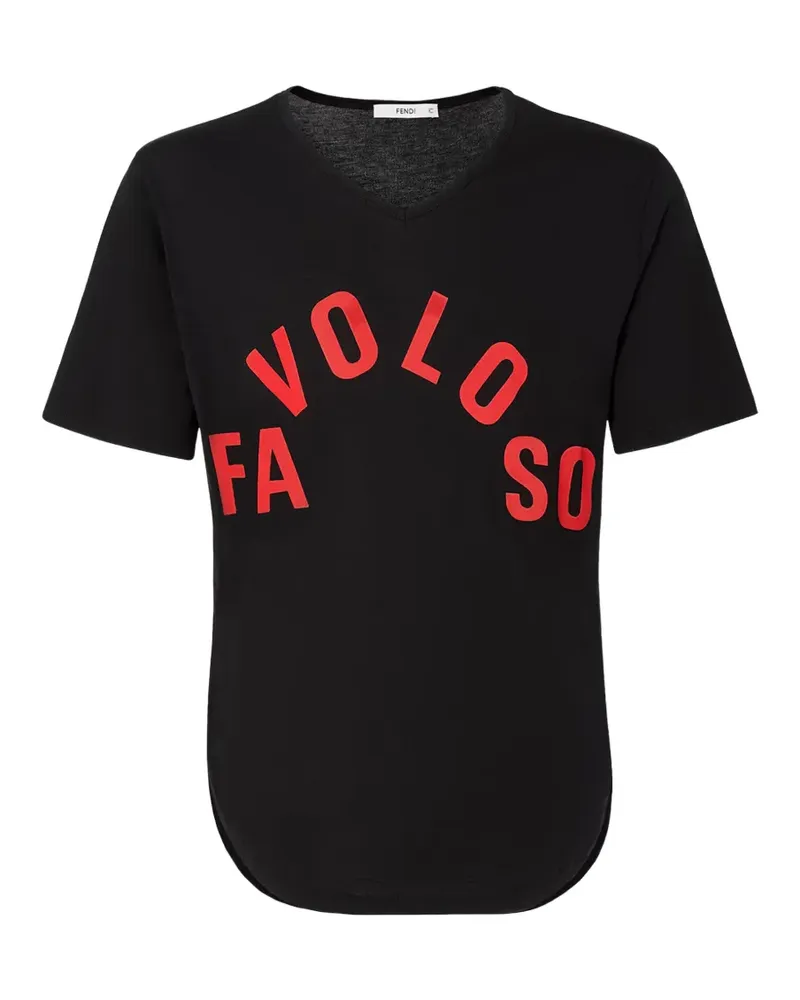 Fendi T-Shirt mit Favoloso-Print - Schwarz Schwarz