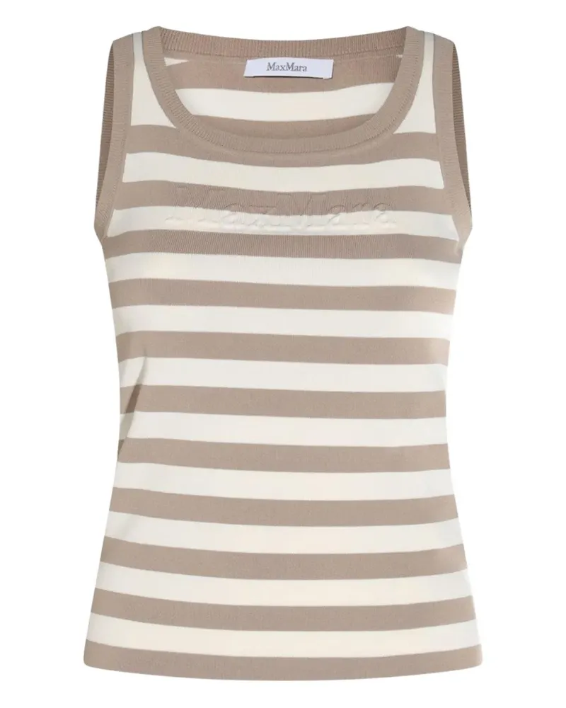 Max Mara Geripptes Strickoberteil mit Streifenmuster - Nude Nude