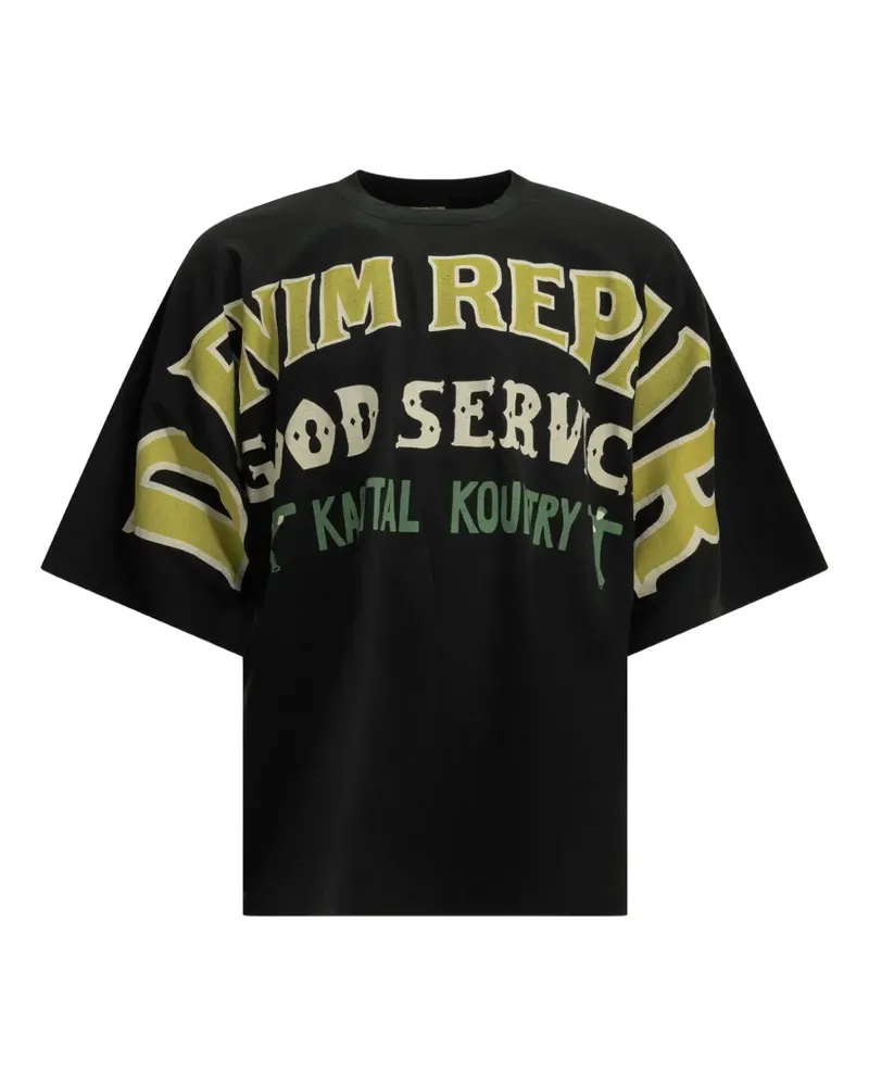 KAPITAL T-Shirt mit Logo-Print - Schwarz Schwarz