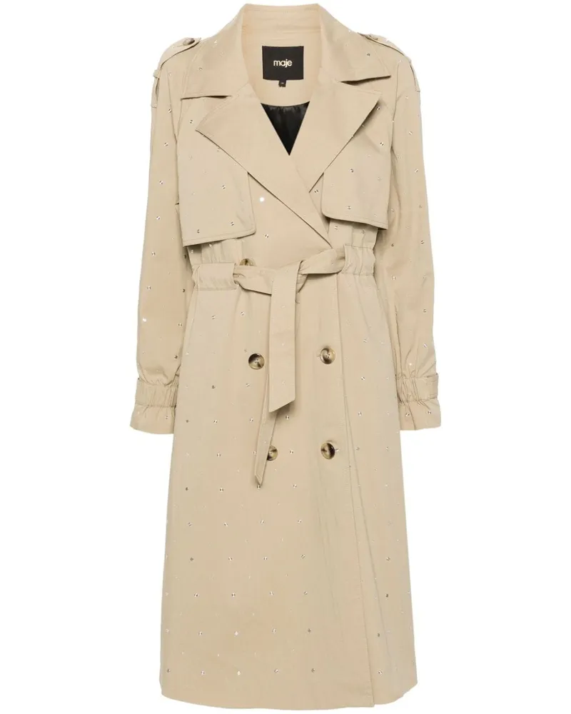 Maje Trenchcoat mit Nieten Nude