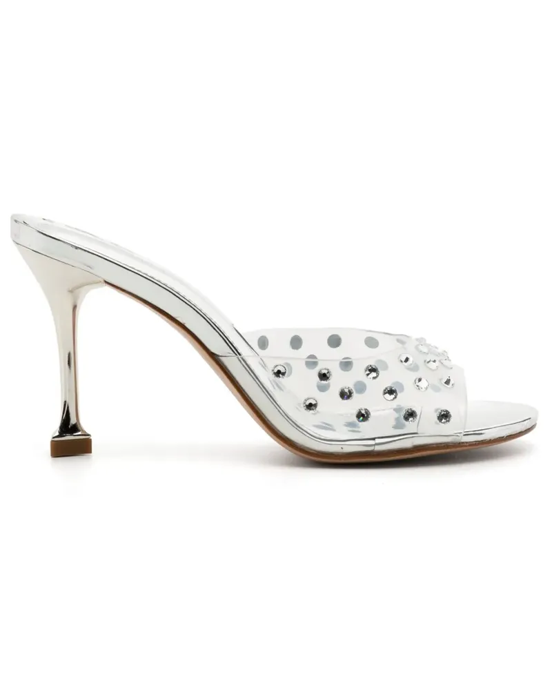 Schutz Mules mit Kristallen - Silber Silber