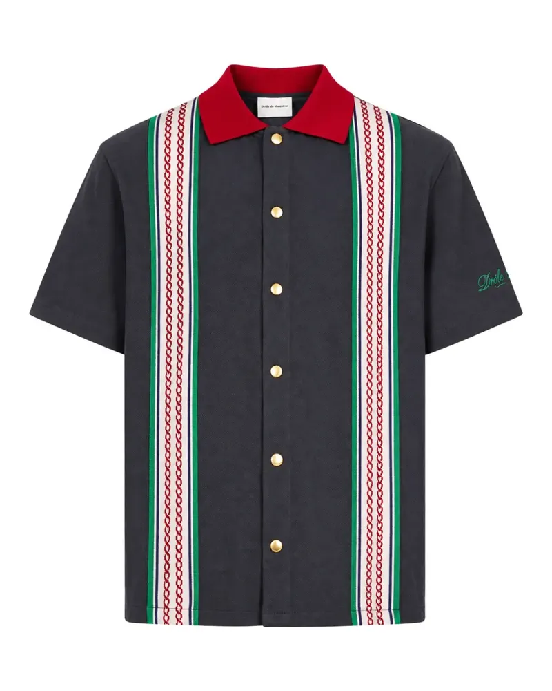 Drôle de Monsieur stripe-detail short-sleeve shirt - Grau Grau