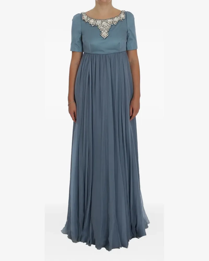 Dolce & Gabbana Maxikleid mit Kristallverzierung - Blau Blau