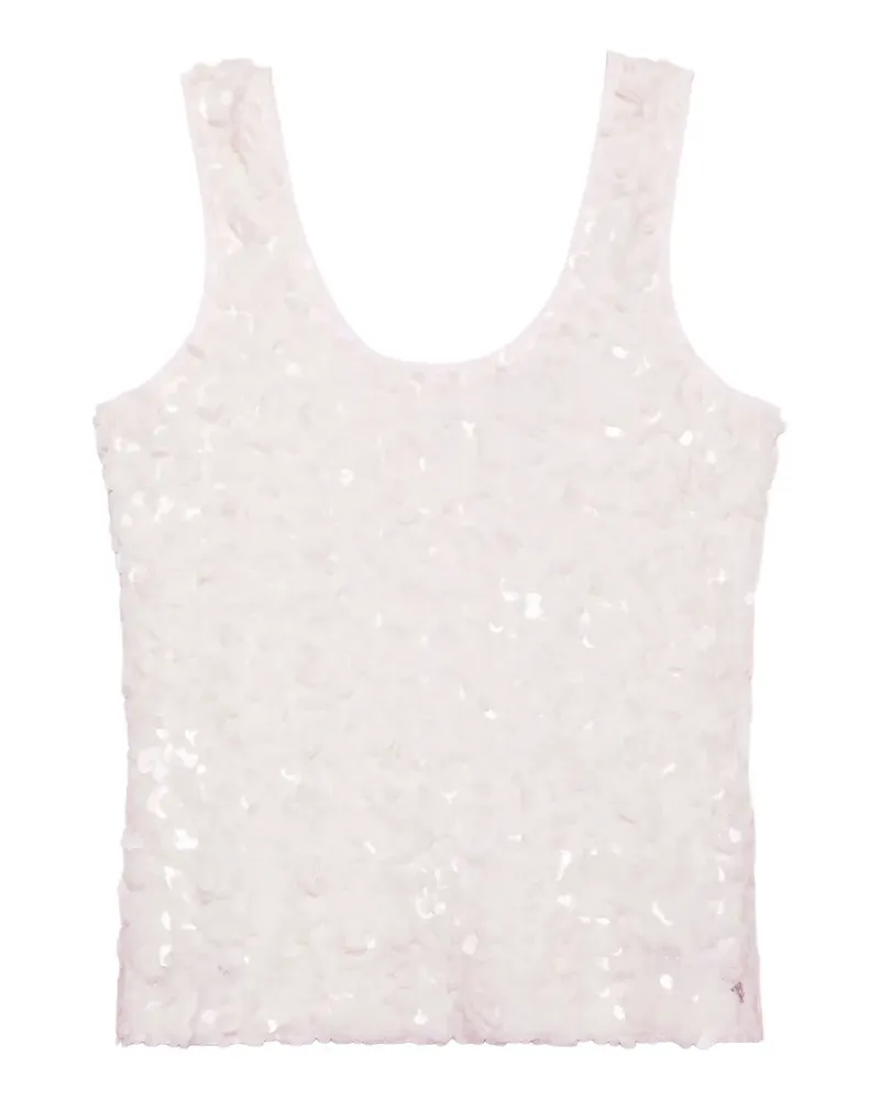 Calvin Klein sequined sleeveless top - Weiß Weiß