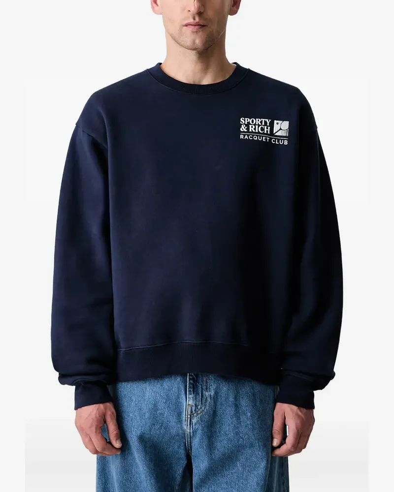 SPORTY & RICH Sweatshirt mit Logo-Print - Blau Blau