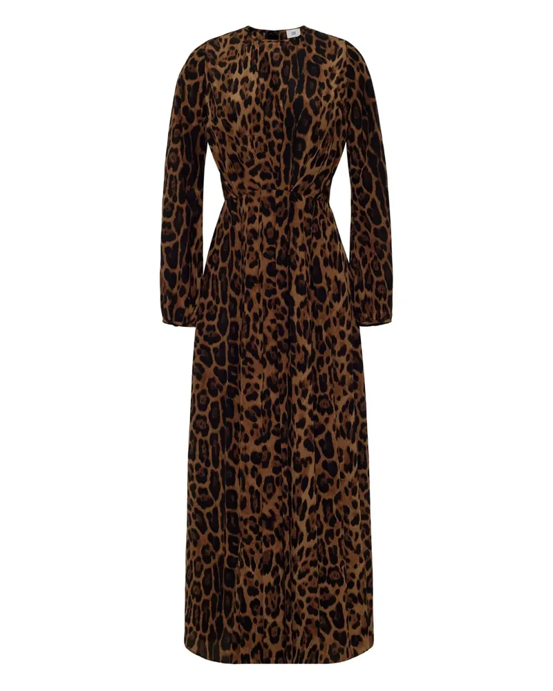 Adam Lippes Faltenkleid mit Leoparden-Print - Braun Braun
