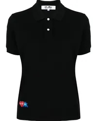 Comme des Garçons x Invader Poloshirt mit Pixel-Herz Schwarz