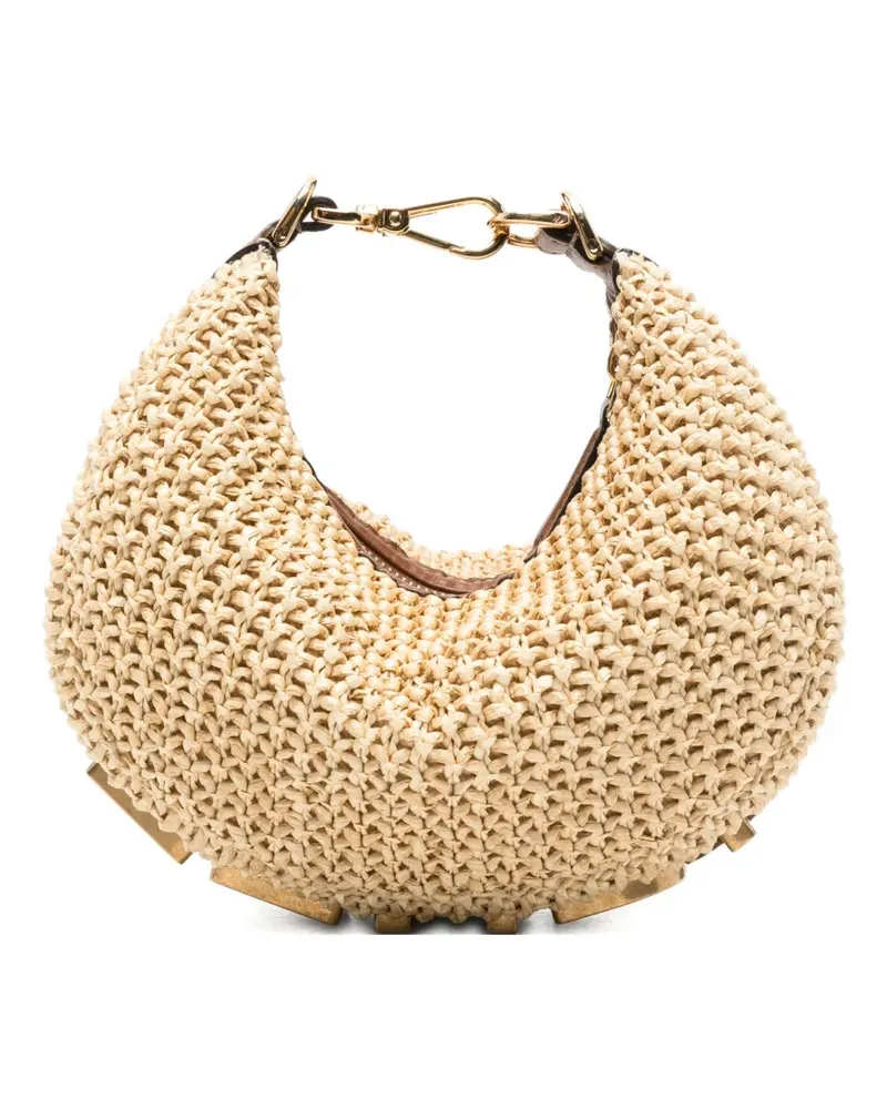 Fendi mini graph raffia tote bag - Nude Nude