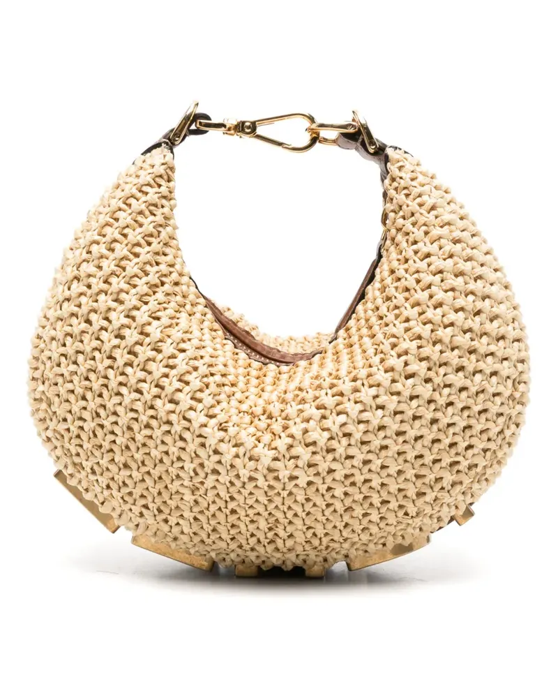 Fendi mini graph raffia tote bag - Nude Nude