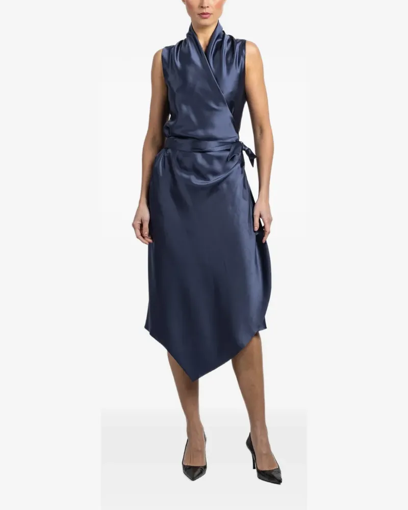 Peter Cohen Victor tie-waist wrap midi dress - Blau Blau