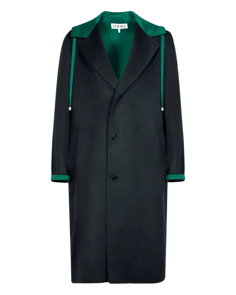 Loewe hooded cuff coat - Schwarz Schwarz
