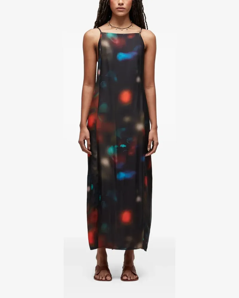 Osklen Trägerkleid mit abstraktem Print - Schwarz Schwarz