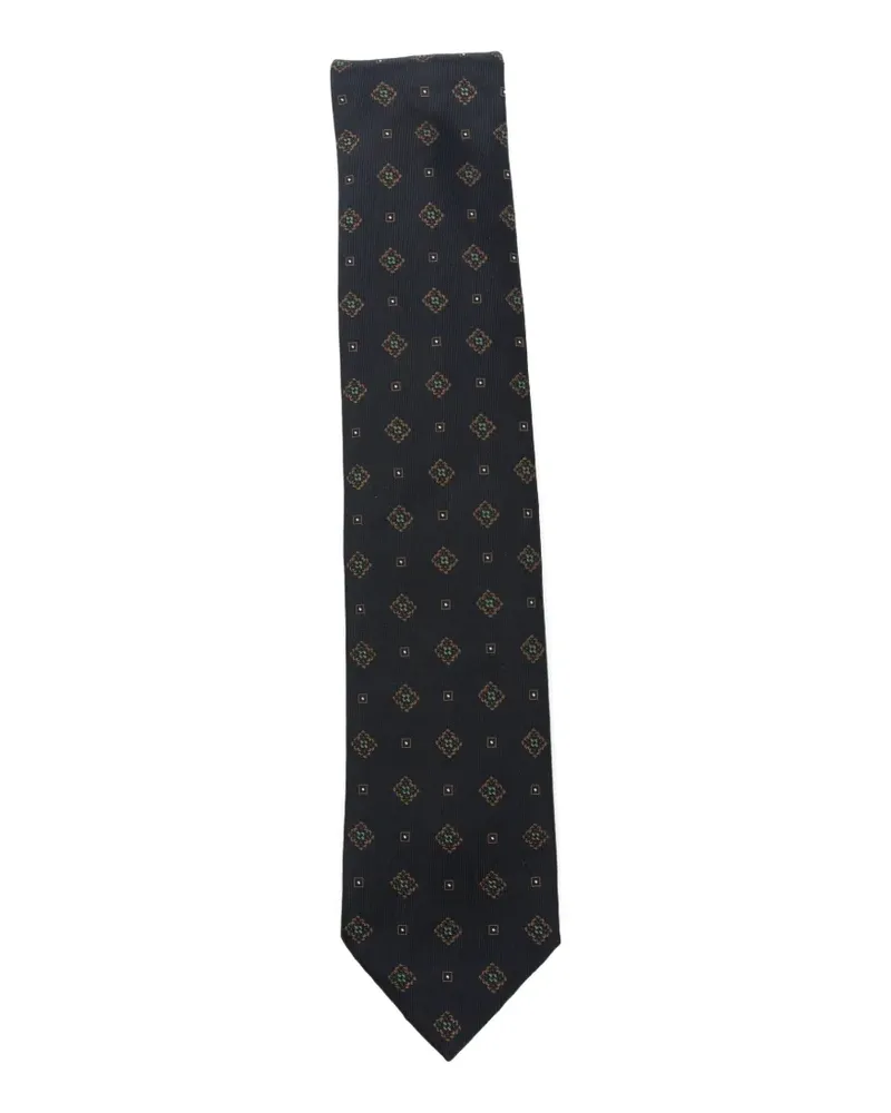 Brioni geometric-pattern silk tie - Blau Blau
