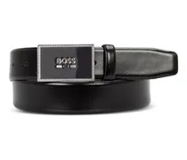 Ledergürtel mit Logo-Schnalle - Schwarz