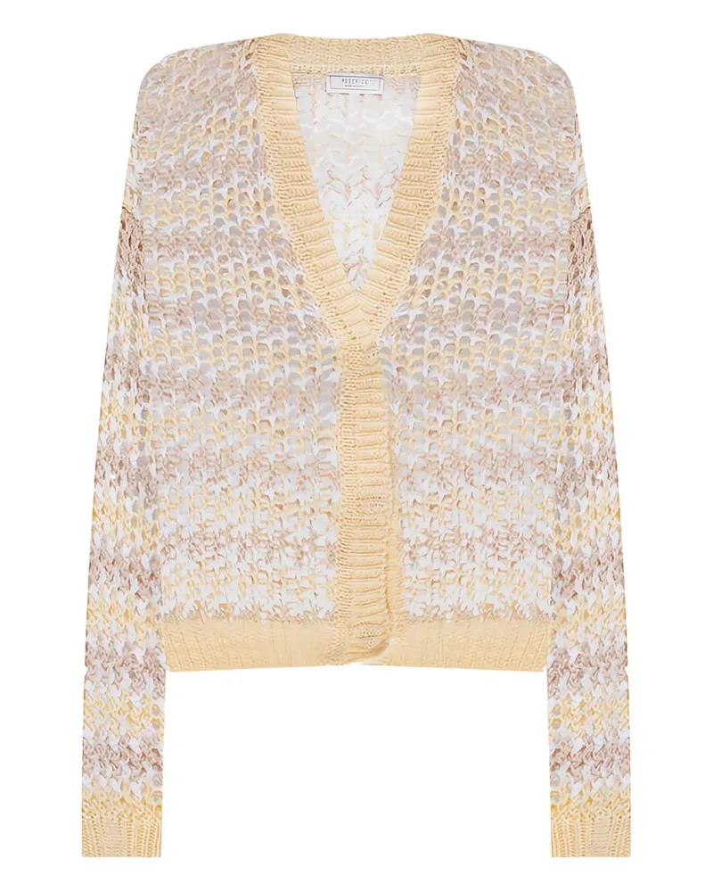 Peserico Cardigan mit Lochstrickmuster - Gelb Gelb